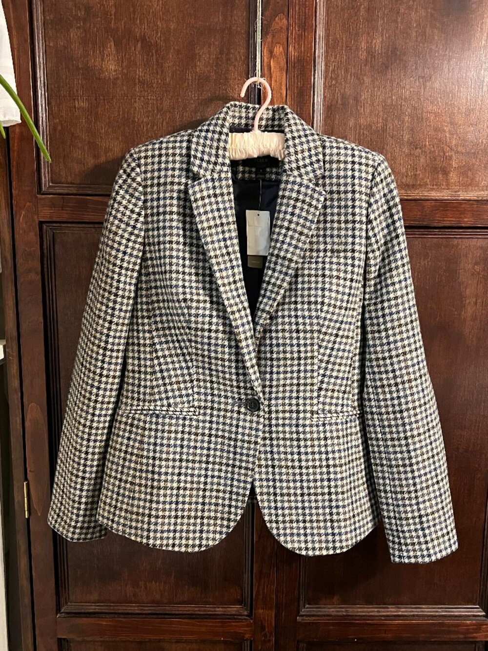 *NEW* JCREW CAMPBELL MOON WOOL IN HOUDSTOOTH TWEED